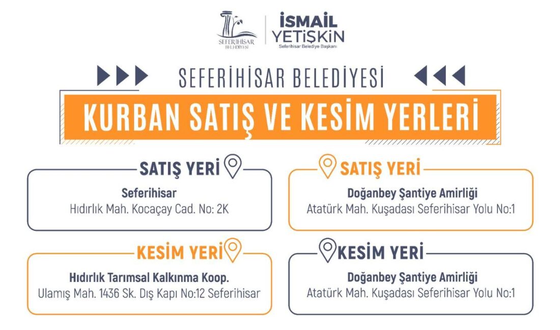 Kurban Bayramı öncesi Seferihisar’da kurban satış ve kesim yapılacak resmi